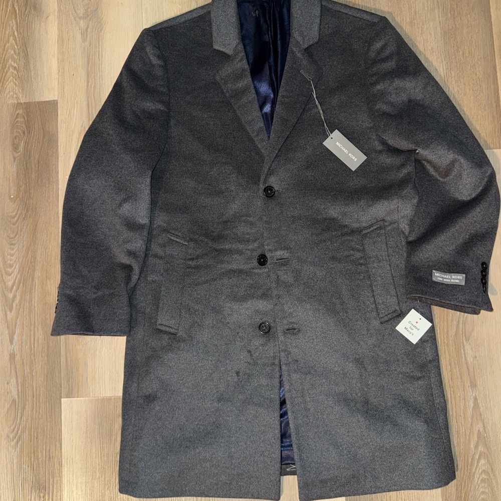 Michael Kors men’s Charcoal Gray Wool Overcoat